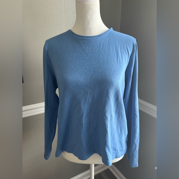 Charter Club 100% SUPIMA COTTON Longsleeves Crew Neck Women's Relaxed T-shirt PL - Picture 1 of 3
